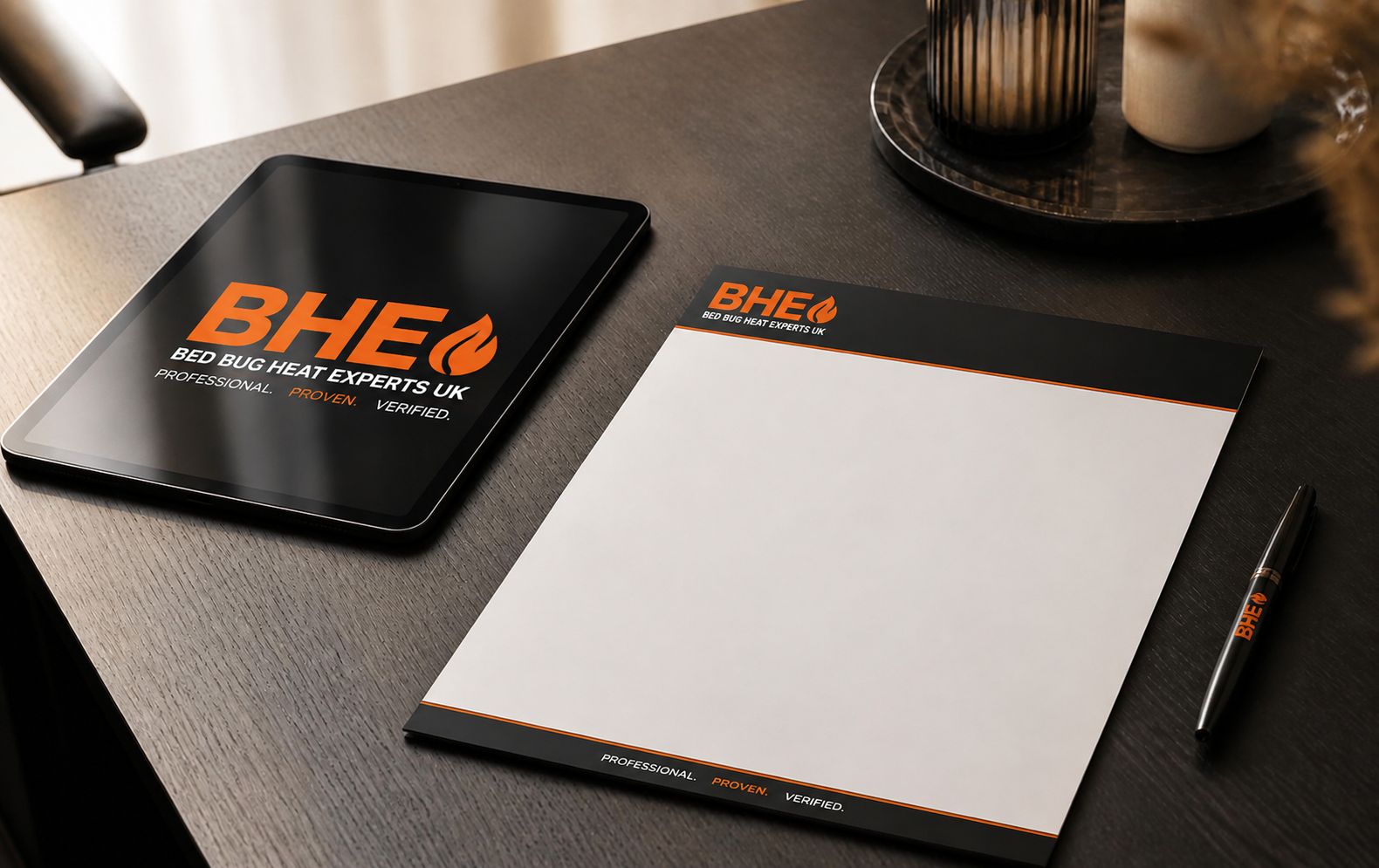 Treatment documentation concept: a report and tablet on a desk